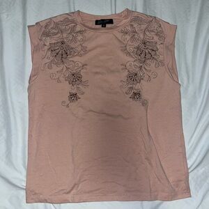 Embellished Pink Sleeveless Top